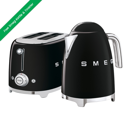 Smeg 1.7L Kettle & Toaster Combo Black