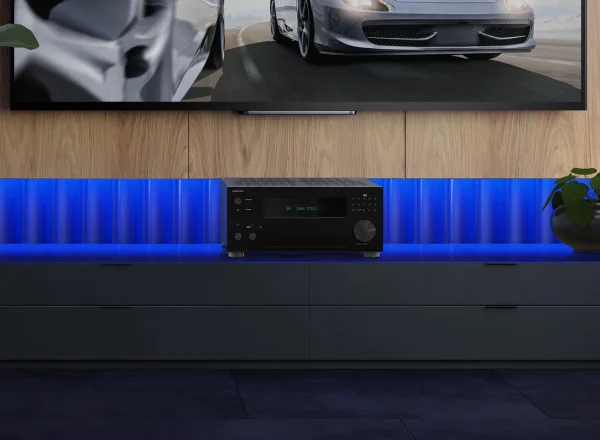 TX-RZ70-On-Media-Console-with-Plants-Blue-Light-Behind